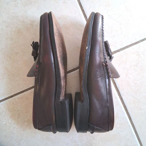 Johnston & Murphy Aristocraft Tassel Leather Loafers Mens 8 Dress Shoes Burgundy